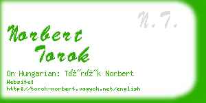 norbert torok business card